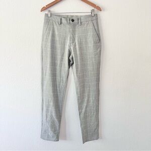 Zara Gray Windowpane Slim Fit Melange Bi-Stretch Dress Pants Sz 30 NWT